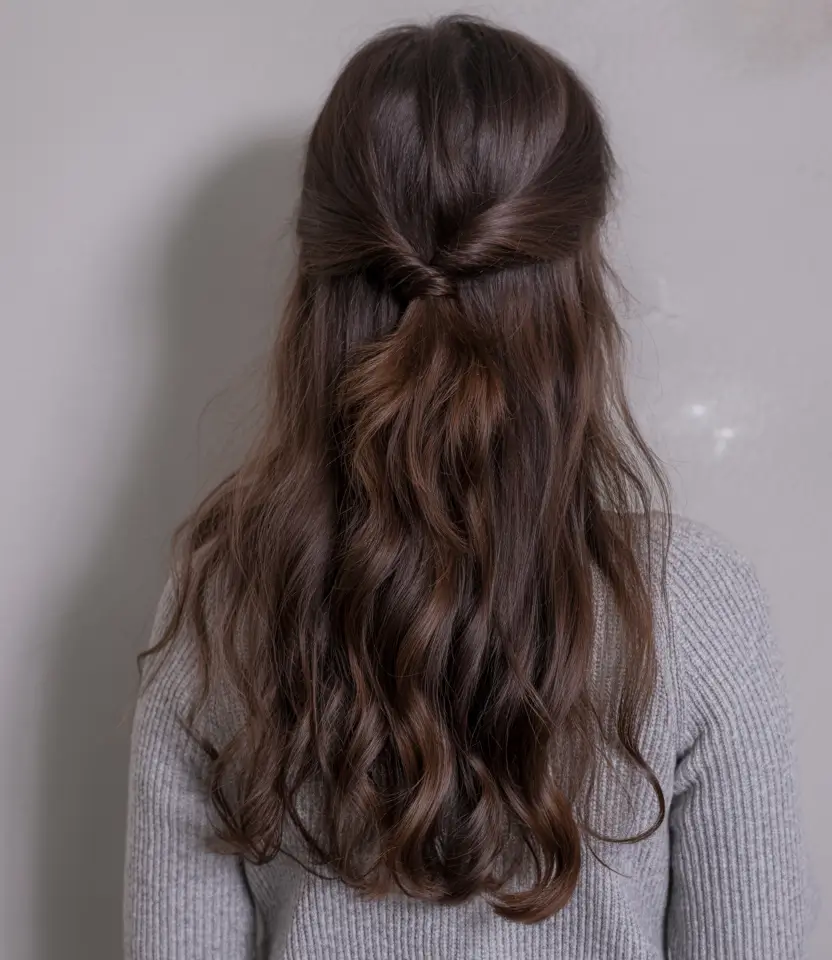 auburn hair colors Half-Up Auburn Brunette Twist