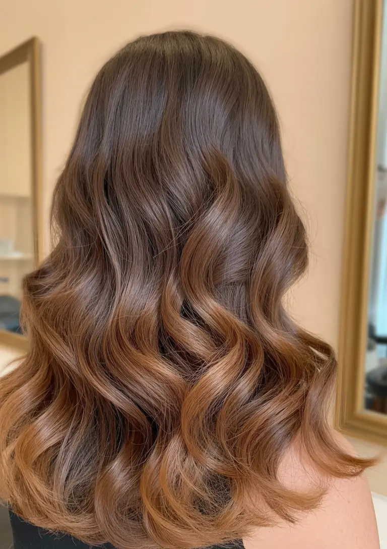 auburn hair colors Mocha Auburn Balayage Waves