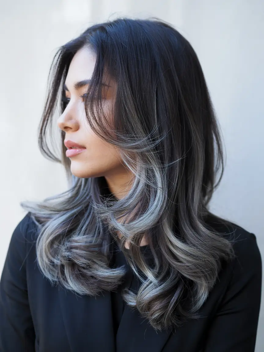 fall hair colors for warm skin tones Smoky Ash Layers with Dimensional Shine