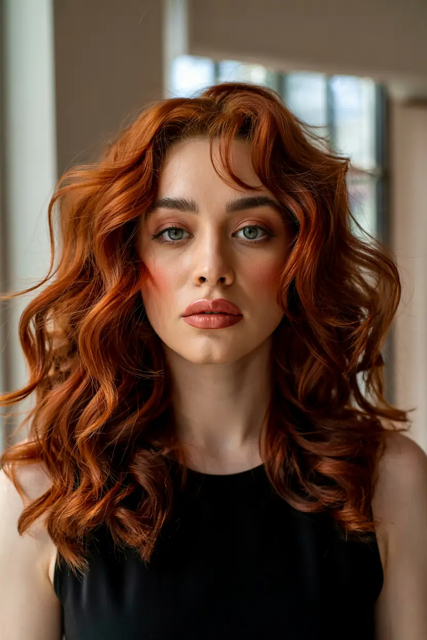 fall hair colors for warm skin tones Spiced Cinnamon Waves