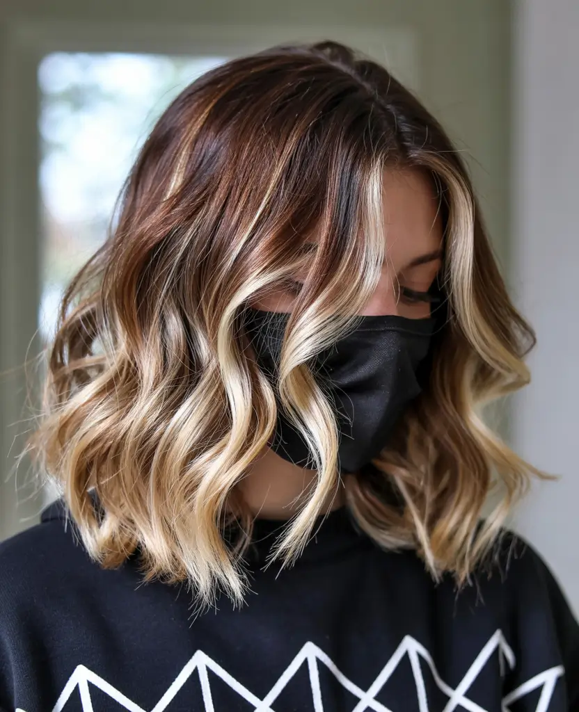 fall hair colors for warm skin tones Bronde Highlights with a Playful Edge