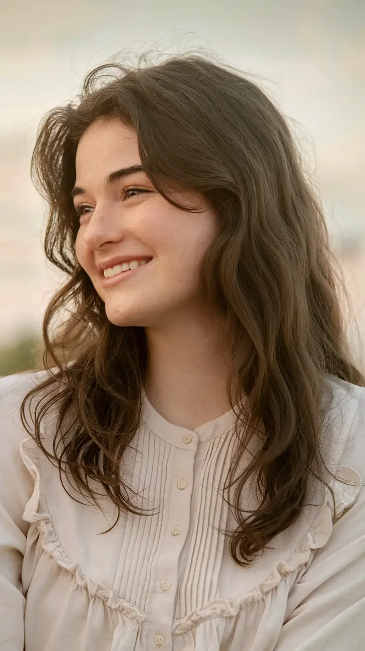 round face haircuts fall 2025 Natural Long Waves