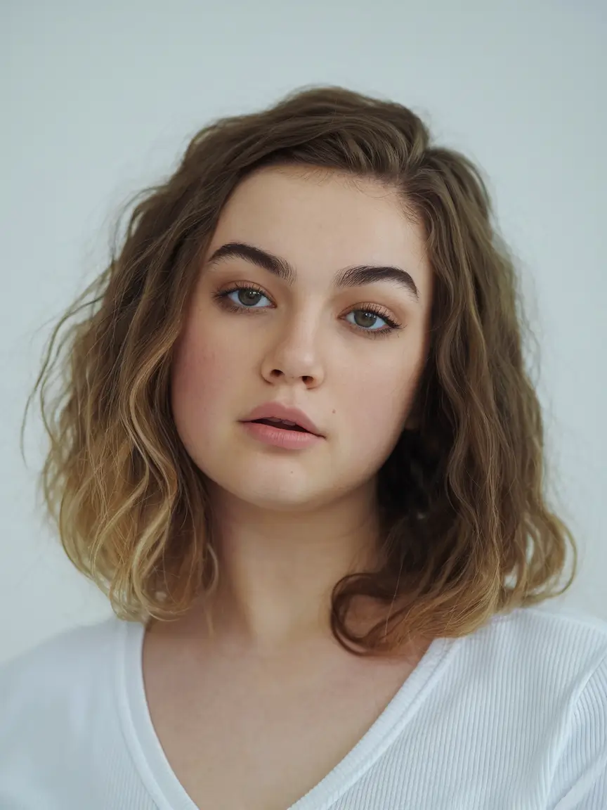 fall-haircuts-2025-short-round-face-Textured-Lob-with-Subtle-Ombre