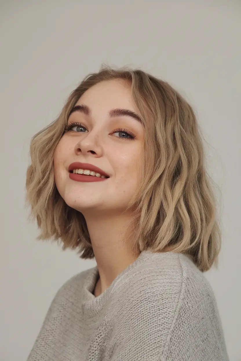 round-face-haircuts-fall-2025-Choppy-Blonde-Bob-with-Soft-Waves