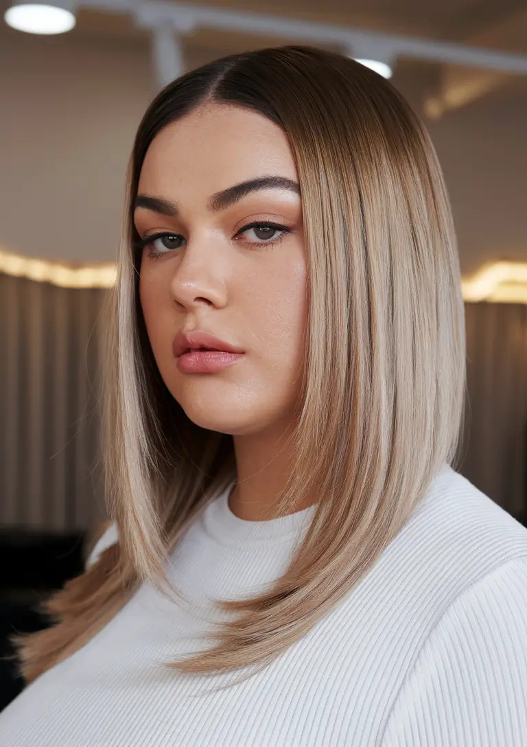 fall-2025-haircut-round-face-Sharp-Sleek-Lob-with-Clean-Middle-Part