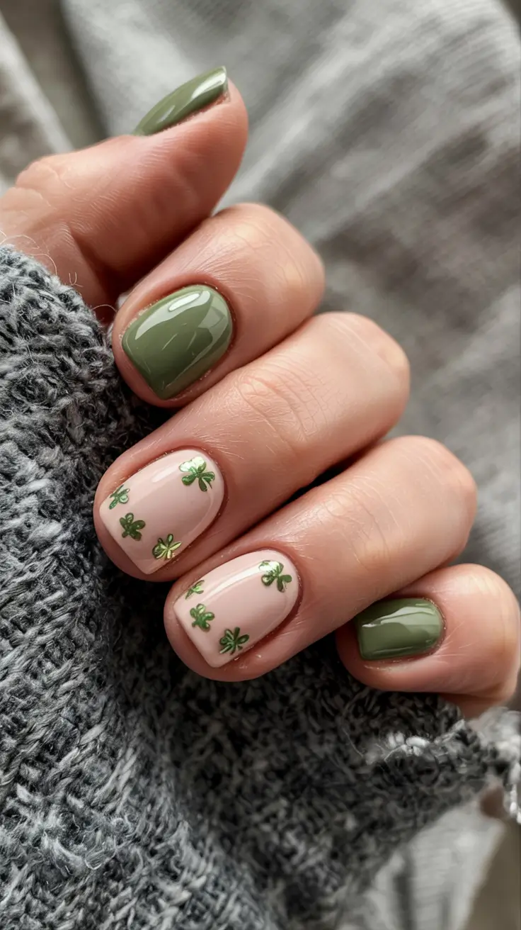 fall/winter nails colors Olive Green Charm