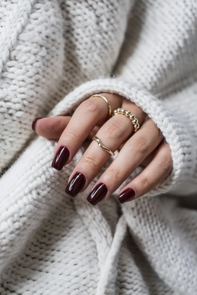fall/winter nails colors Deep Burgundy Luxe