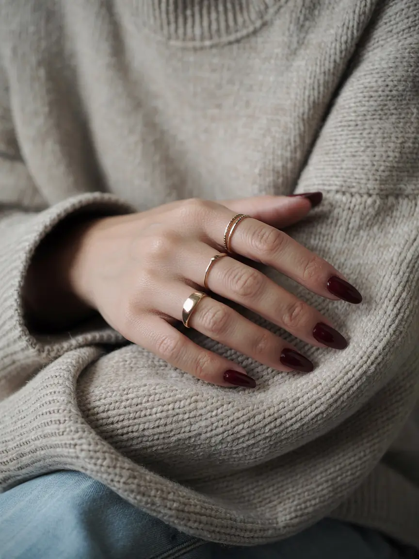 fall/winter nails colors Deep Wine Sophistication