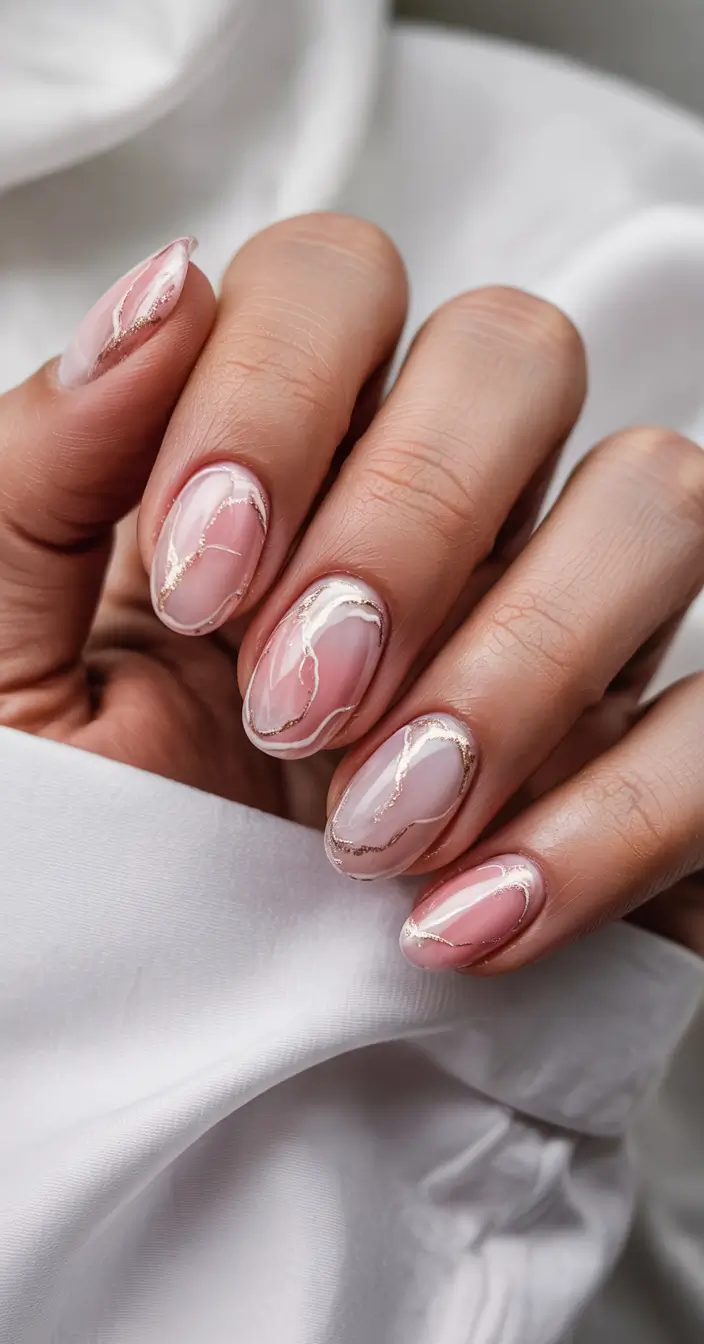 fall/winter nails colors Marble Rose Elegance