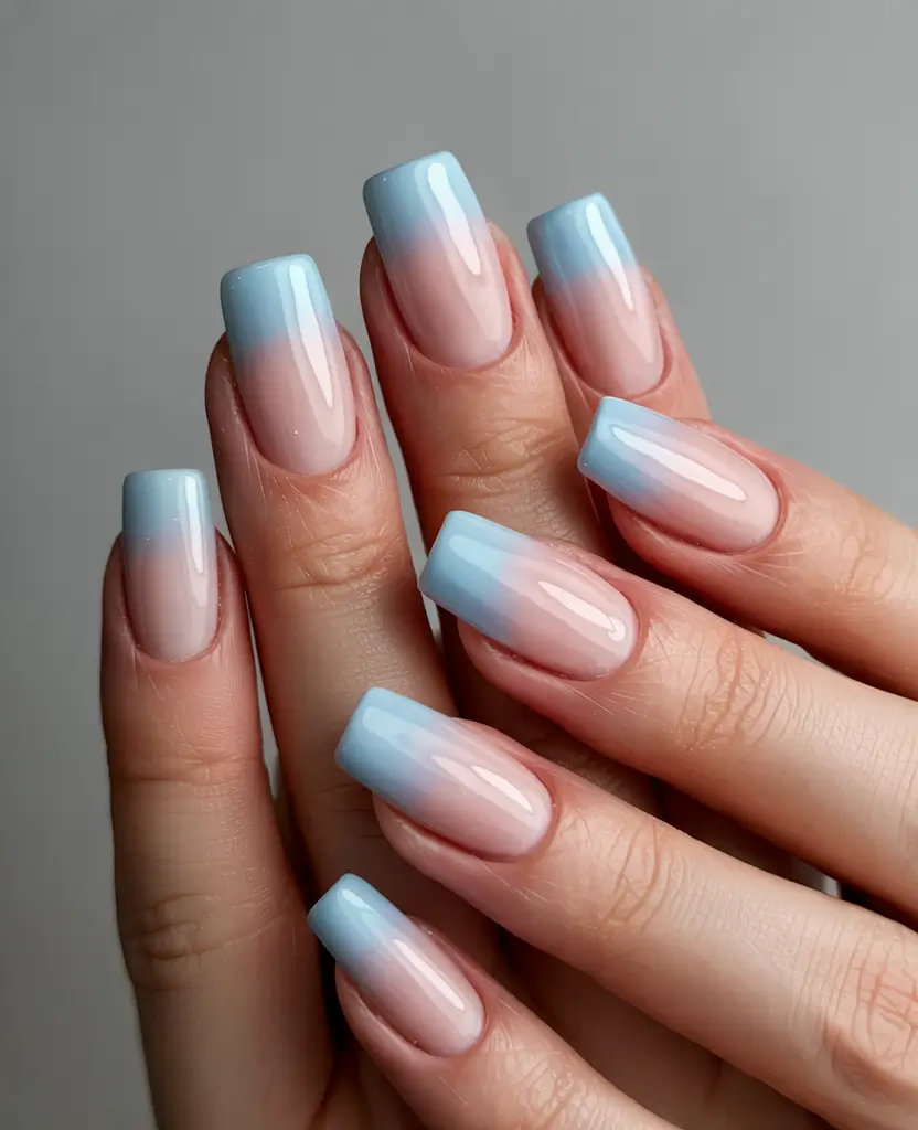 fall/winter nails colors Frosted Blue Ombre