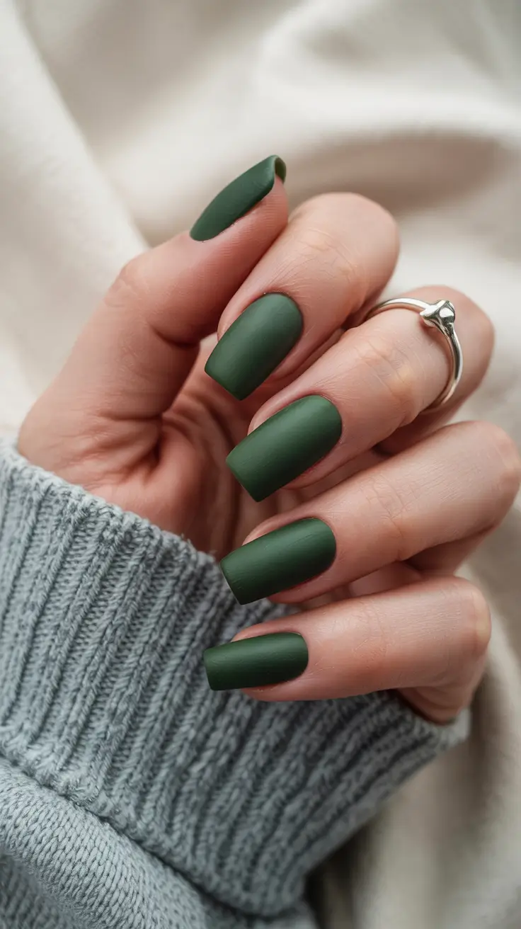 fall/winter nails colors Matte Evergreen Allure