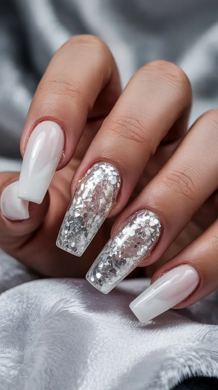 fall/winter nails colors Silver Foil Glam
