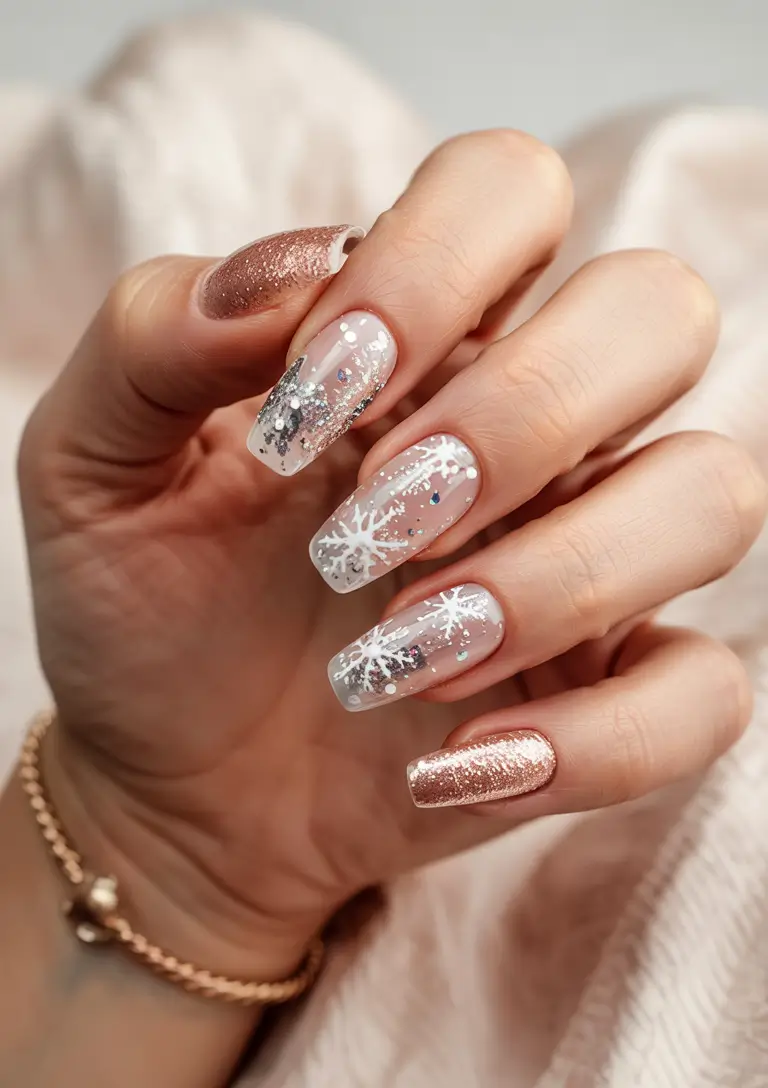 fall/winter nails colors Snowflake Sparkle