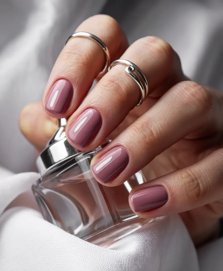 fall/winter nails colors Muted Mauve Chic