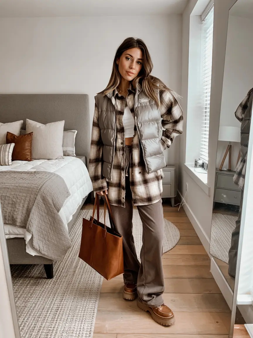 casual winter outfits for women Layered Neutrals with a Retro Twist