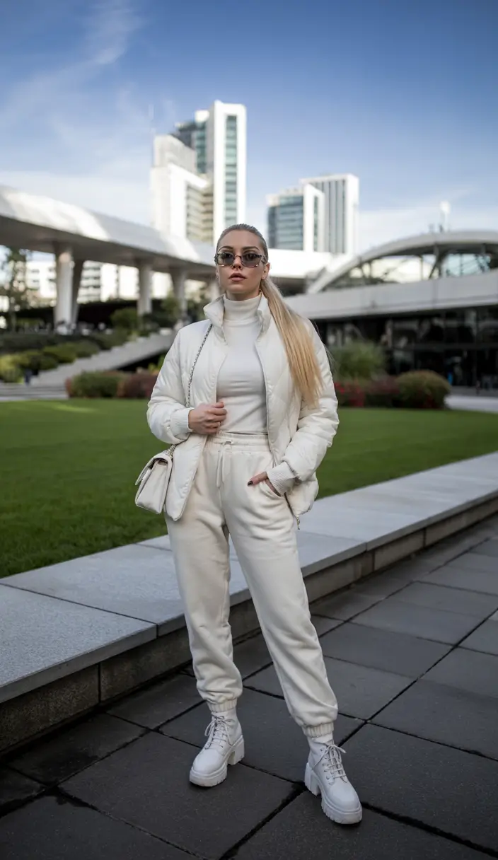 casual winter outfits for women Monochrome Winter Whites