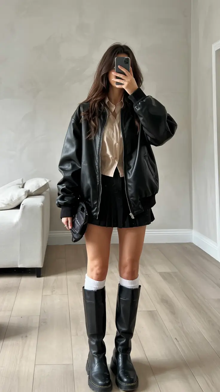 casual winter outfits for women Edgy School-Girl Revival