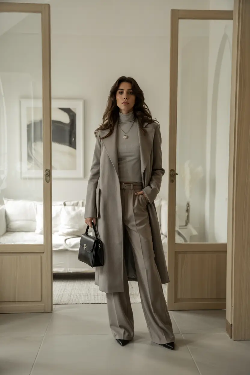 Classy Winter Outfits 2025 2026 New Ideas Tonal Perfection in Soft Grey