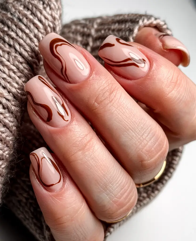 designs coffin Chocolate Swirl on Nude Base