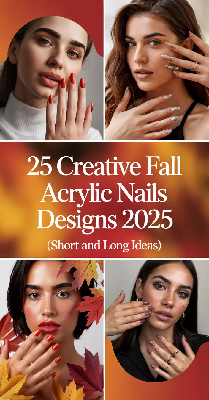 Creative Fall Acrylic Nails Designs 2025 (Short and Long Ideas)