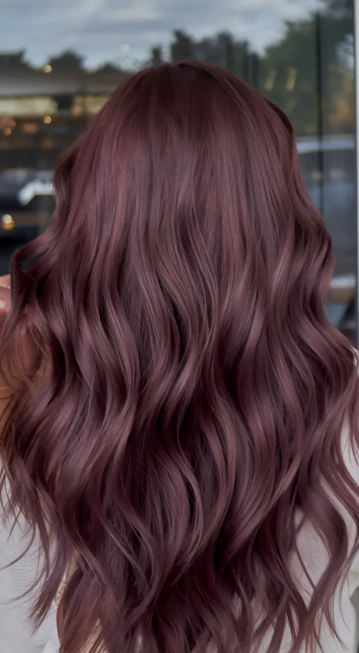 dark winter hair color ideas Velvety Plum Waves