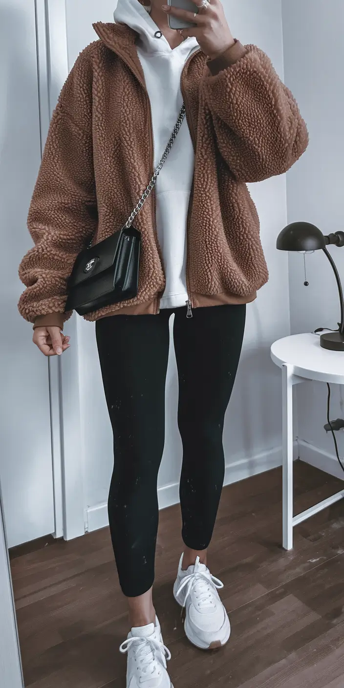 early winter outfits 2025 Teddy Jacket Comfort