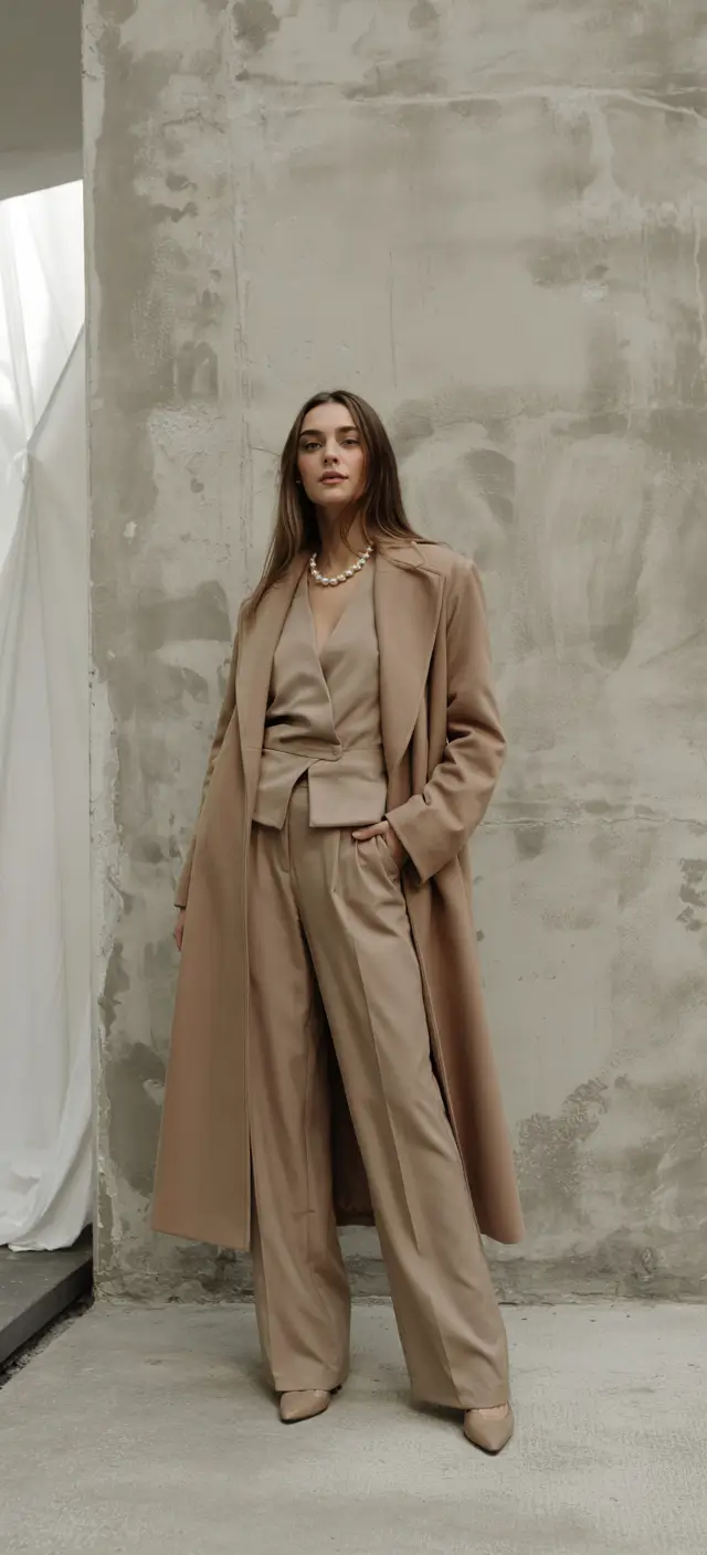 early winter outfits 2025 Monochrome Power Suit