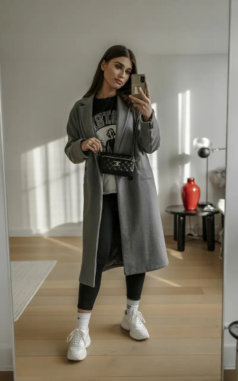 early winter outfits 2025 Sporty Chic Layers