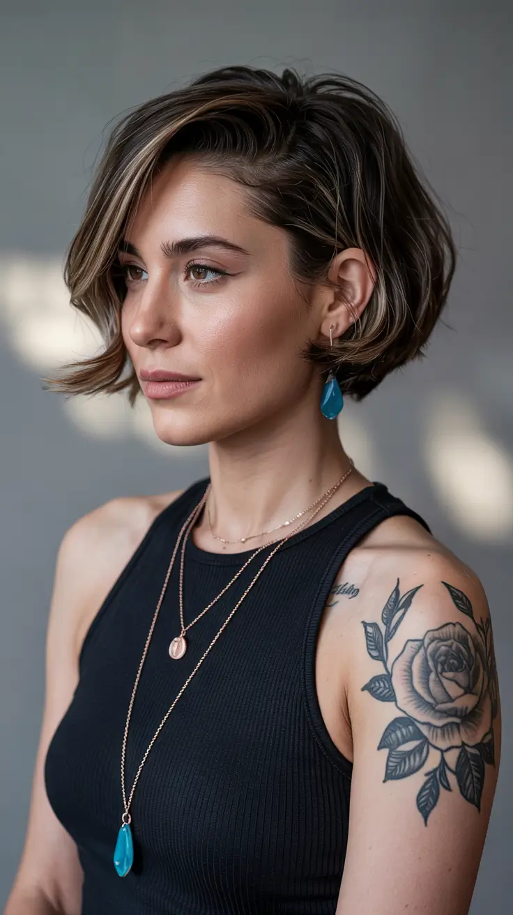 Easy Short Fall Hairstyles 2025 Textured Bob with Side Part