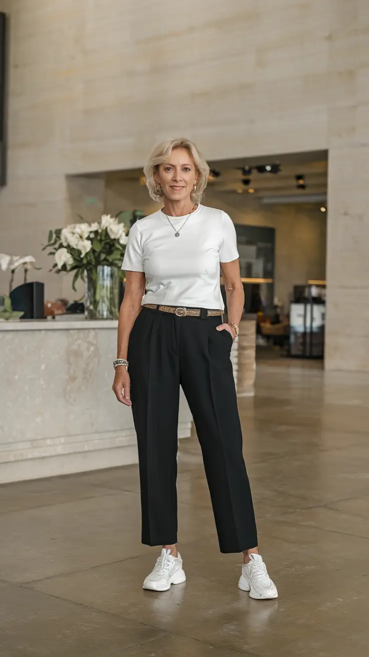 fall outfits for women over 50 casual Monochrome Black & White Casual