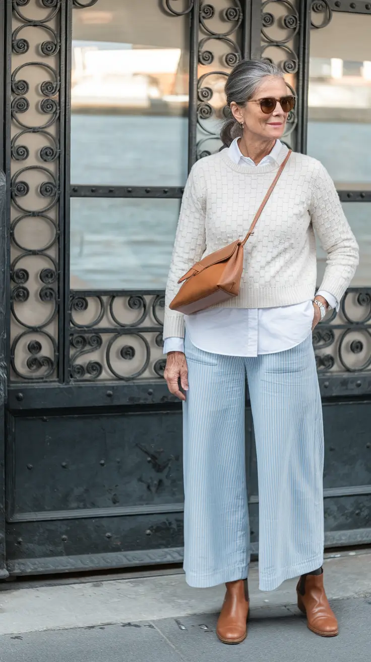fall outfits for women over 50 casual Soft Pastels with Autumn Texture