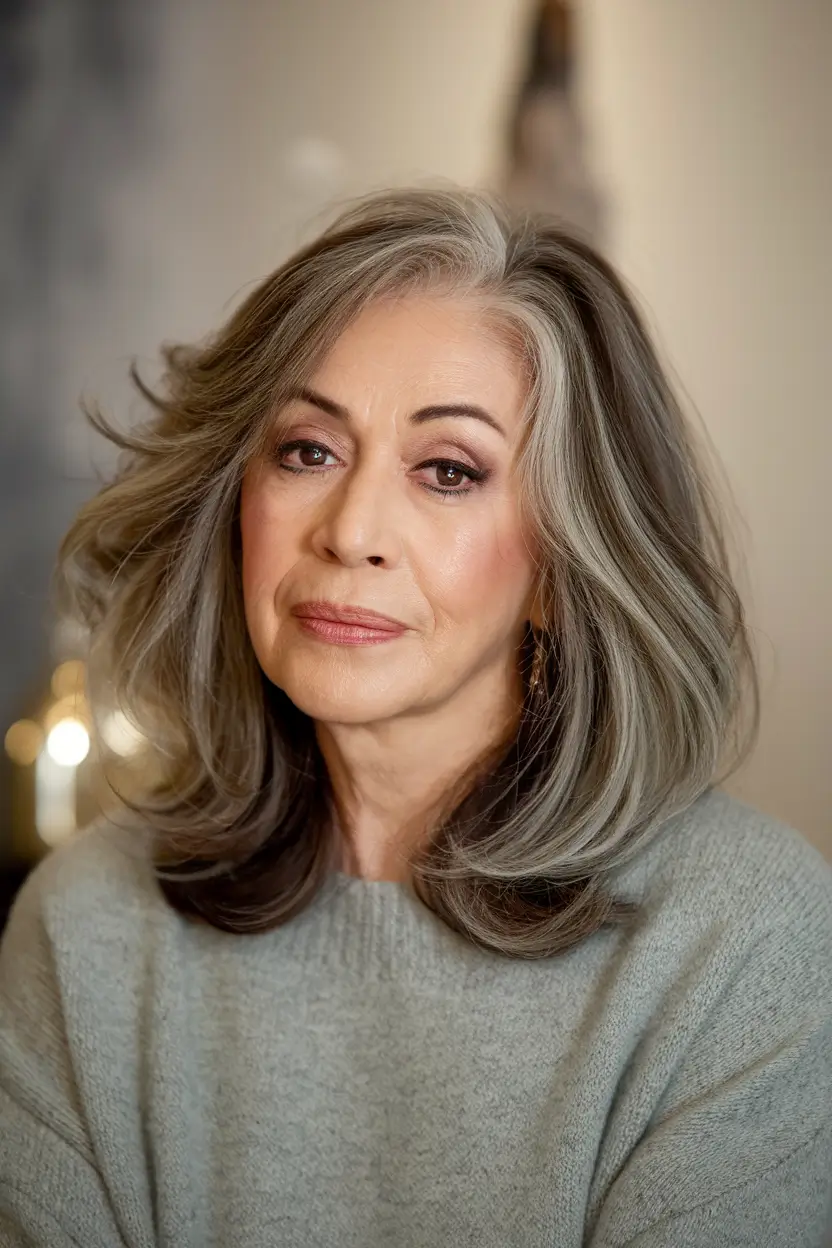 Fall 2025 Hair Color Inspiration for Women Over 60 Silver Depth with Layered Movement
