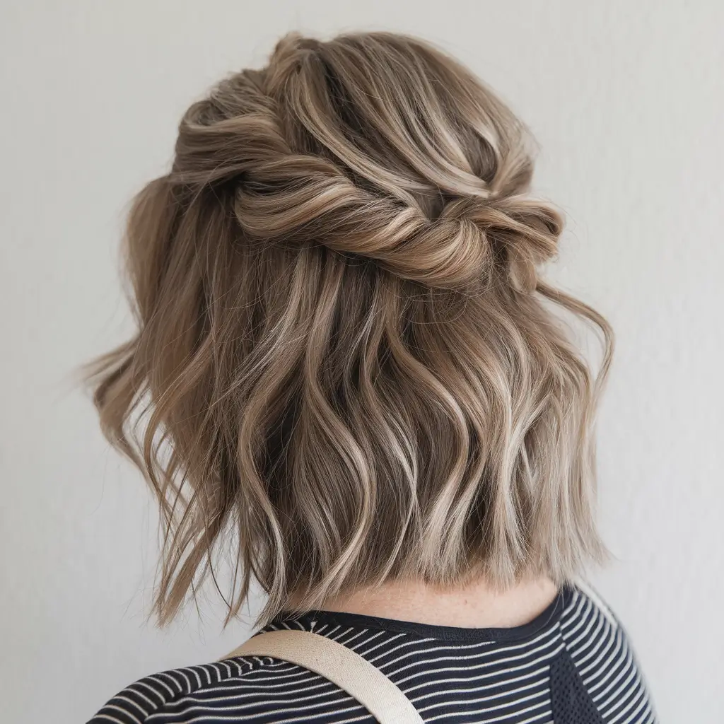 Fall 2025 Hair Color Inspiration for Women Over 60 Soft Waves with Twisted Half-Up