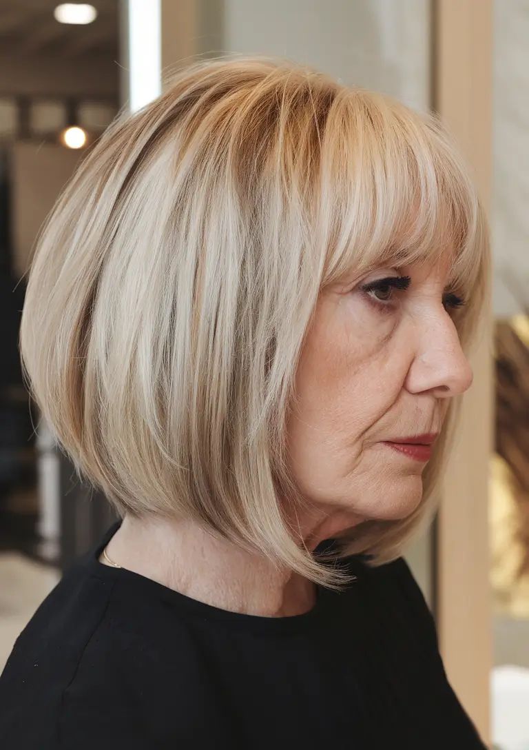 Fall 2025 Hair Color Inspiration for Women Over 60 Rounded Bob