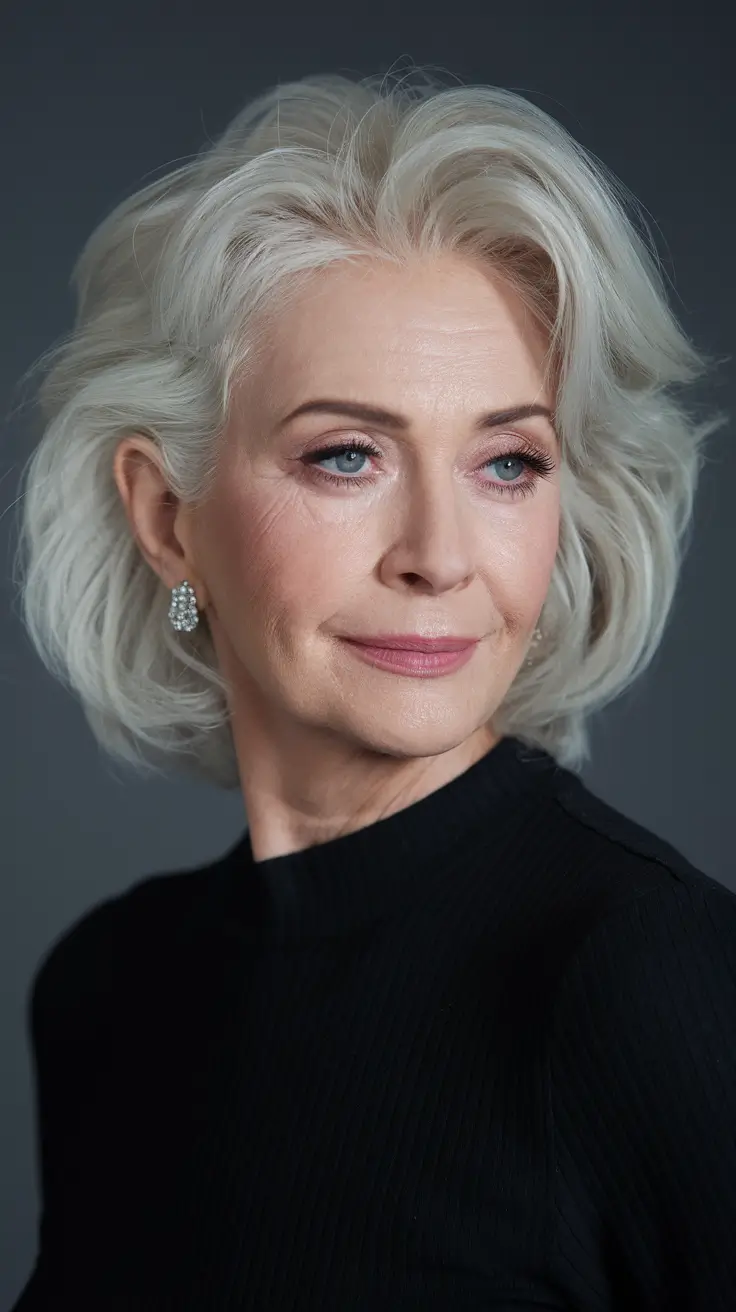 Fall 2025 Hair Color Inspiration for Women Over 60 Platinum Silver Luxe