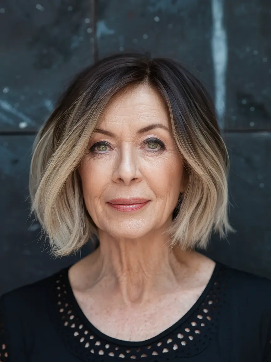 Fall 2025 Hair Color Inspiration for Women Over 60 Dimensional Blonde Bob