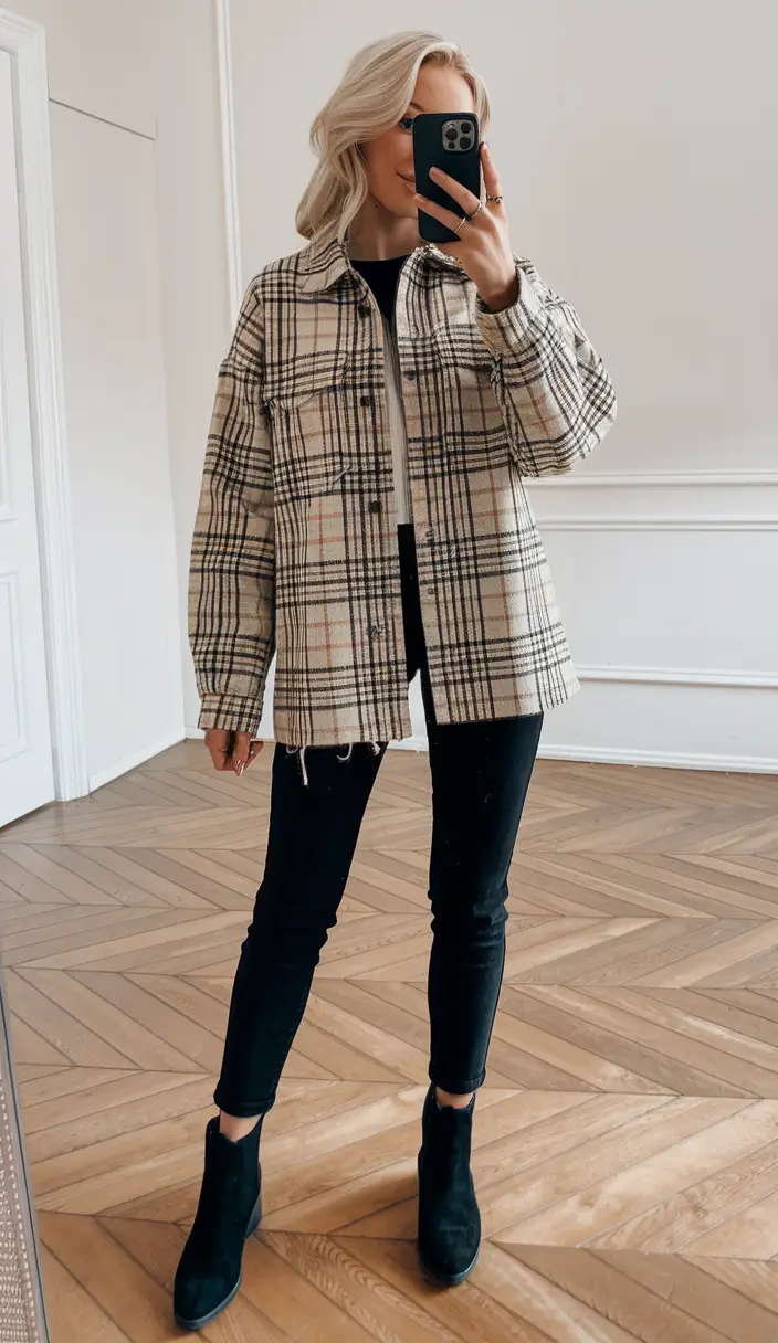 everyday fall outfits 2025 Playful Plaid Layering