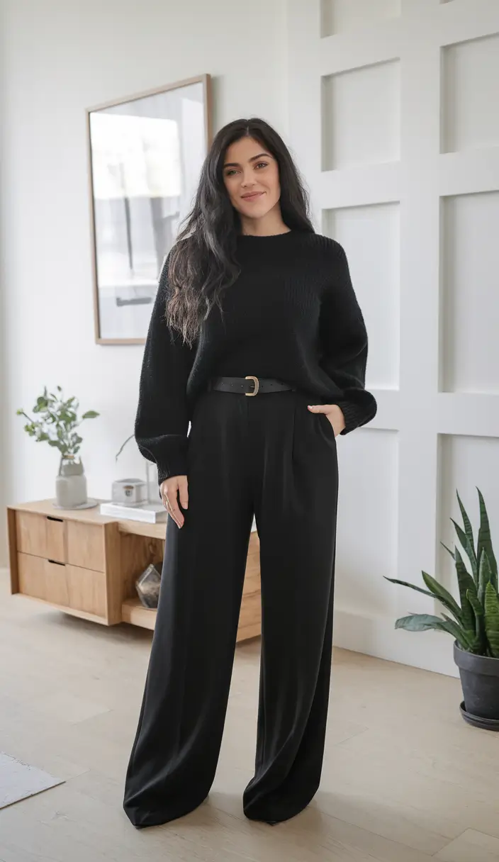 everyday fall outfits casual All-Black Chic