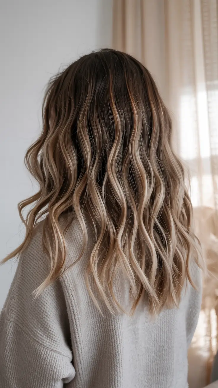 fall and winter hair color ideas 2025 Beige Blonde Waves with Natural Depth