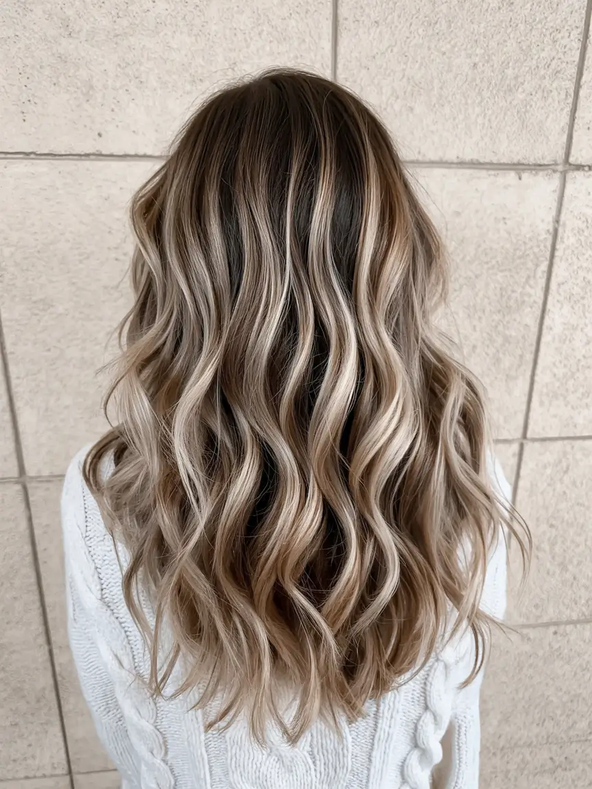 fall and winter hair color 2025 2026 Smoky Ash Blonde Waves