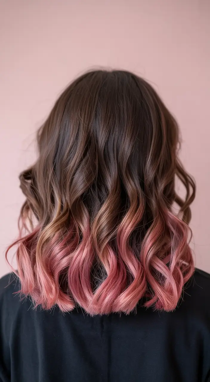 fall and winter hair color 2025 2026 Chocolate Brown with Rose Ends