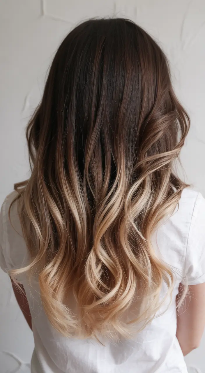 fall and winter hair color 2025 2026 Soft Brunette Fade into Caramel Blonde