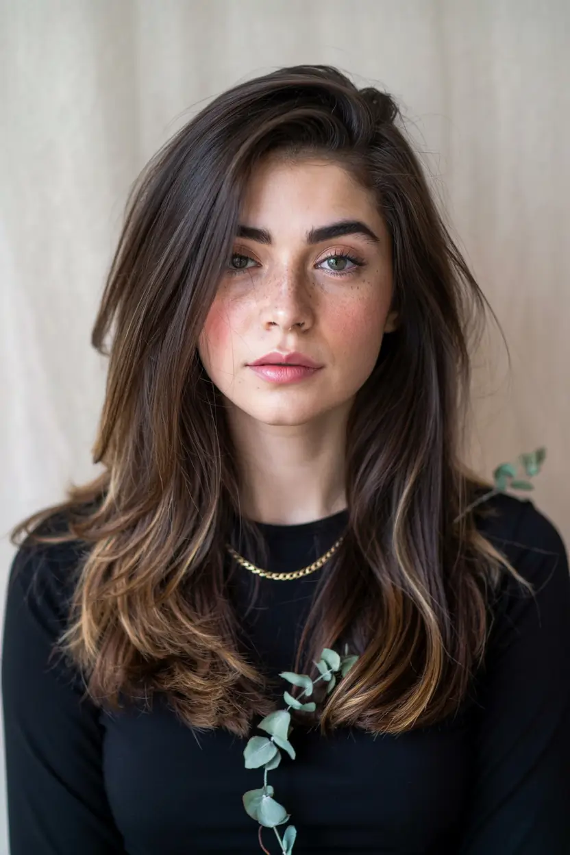 fall haircuts 2025 medium Layered Brunette with Soft Ends