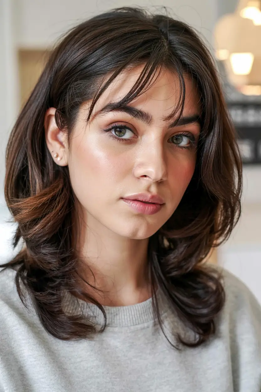 fall haircuts 2025 medium Effortless Shoulder-Length Shag