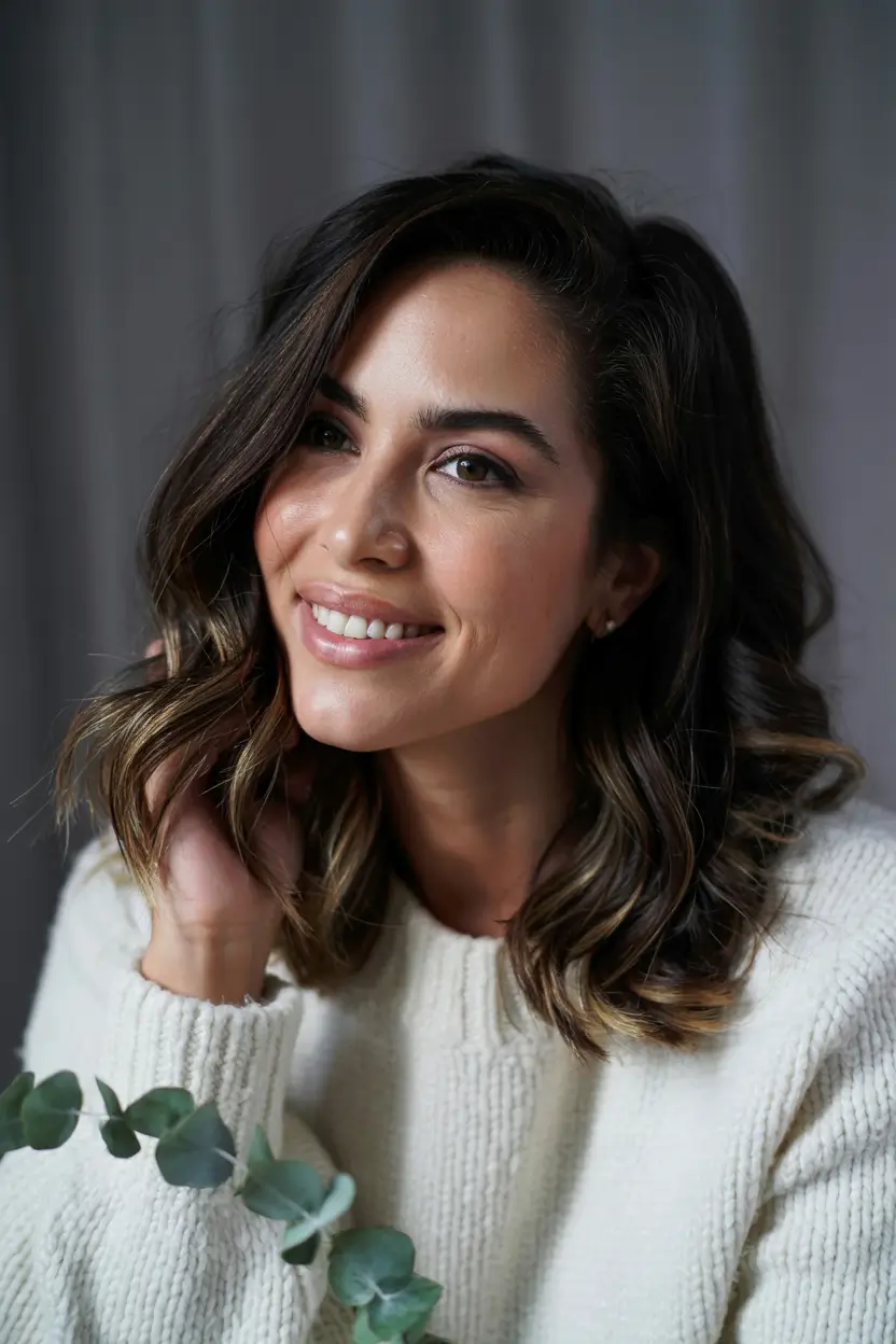 fall haircuts 2025 medium Glossy Shoulder-Length Waves