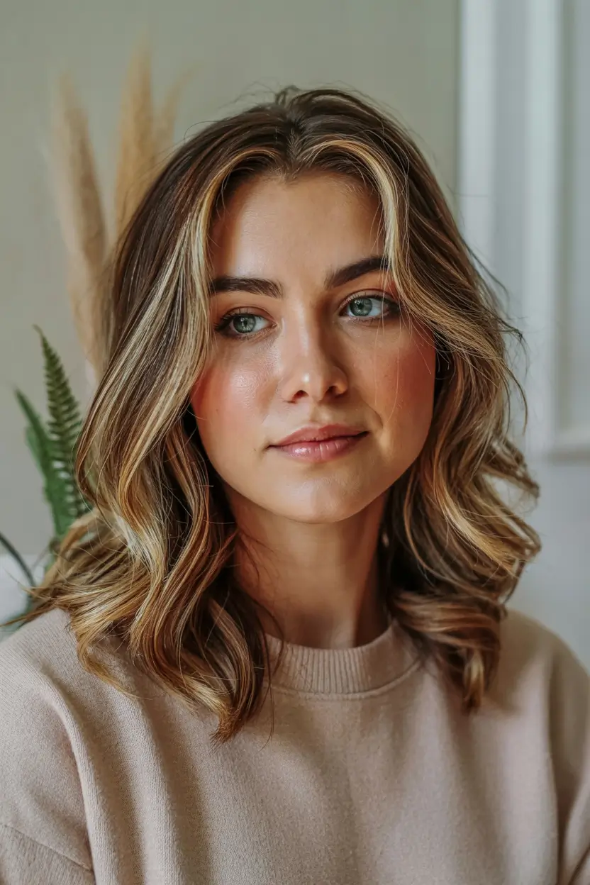fall haircuts for long hair 2025 Classic Waves with Golden Highlights