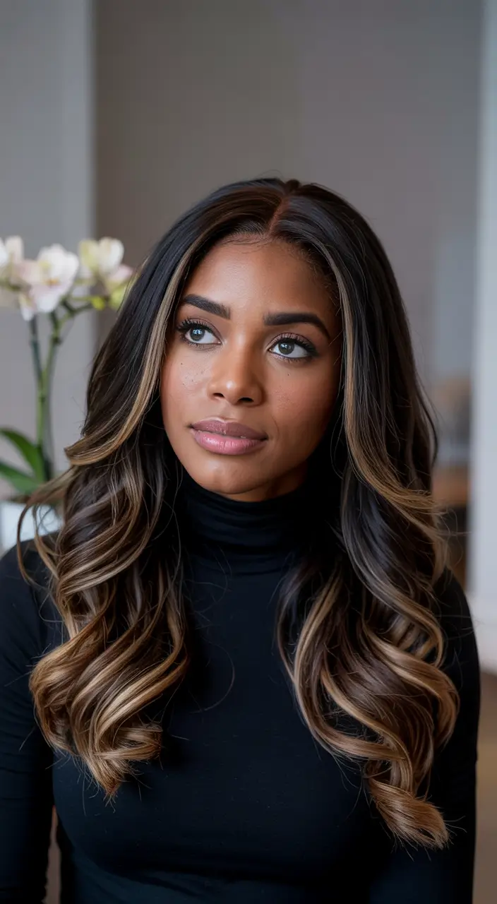 fall hair color ideas Golden Espresso Balayage