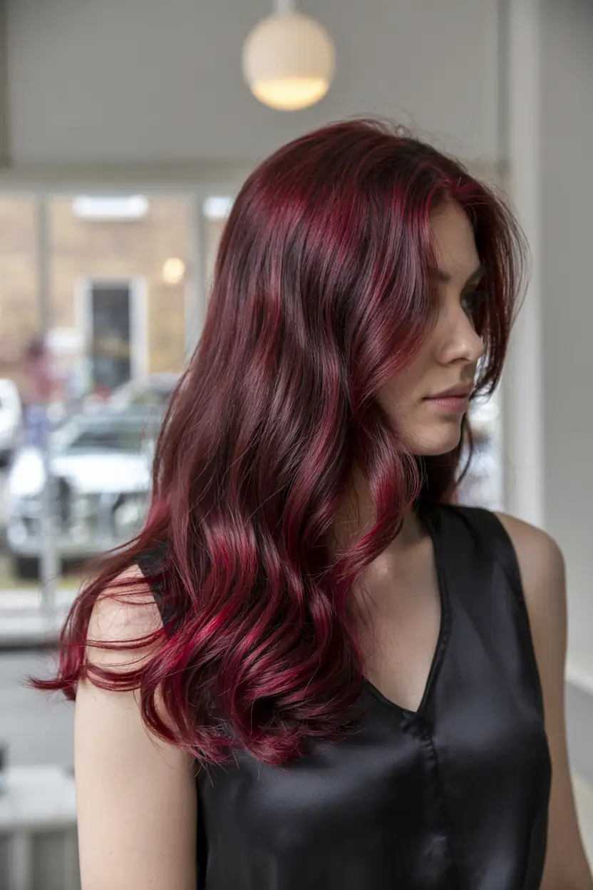 october hair color ideas Crimson Velvet Waves