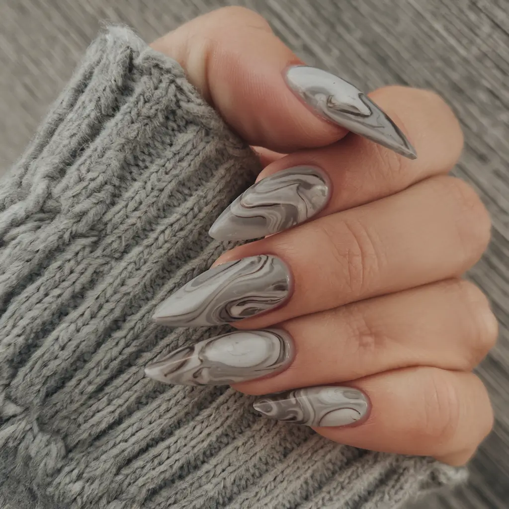 october nails colors Marble Storm Drama