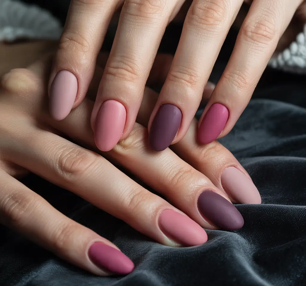 october nails fall one color 2025 Gel polish Ideas Matte Autumn Ombre